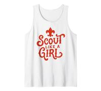 Scout Like A Girl Fleur De Lis BSA Cub Scouts Typography Tank Top