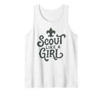 Scout Like A Girl Fleur De Lis BSA Cub Scouts Typography Tank Top