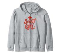 Scout Like A Girl Fleur De Lis BSA Cub Scouts Typography Zip Hoodie