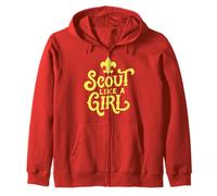 Scout Like A Girl Fleur De Lis BSA Cub Scouts Typography Zip Hoodie