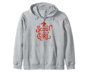 Scout Like A Girl Fleur De Lis BSA Cub Scouts Typography Zip Hoodie