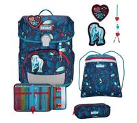 Scout Neo LED School bag set 8-piece petrol