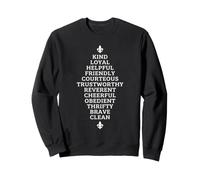 Scout Values Fleur De Lys Symbol Troop Motto Words Brave Sweatshirt
