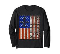 Scout Values Patriotic Flag Fleur De LYS Troop Law Words Long Sleeve T-Shirt