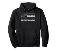 Scout Values Patriotic Flag Fleur De Lys Troop Law Words Pullover Hoodie