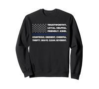 Scout Values Patriotic Flag Fleur De Lys Troop Law Words Sweatshirt