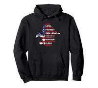 Scout Values U.S. FLAG Fleur De Lys Troop Motto Brave Law Pullover Hoodie