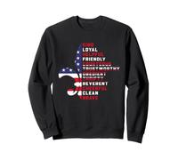 Scout Values U.S. FLAG Fleur De Lys Troop Motto Brave Law Sweatshirt