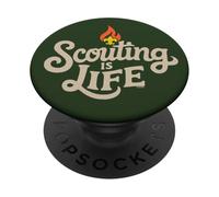 Scouting Is Life Fleur De Lis Flame Script Cub Scouts BSA PopSockets Adhesive PopGrip