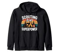 Scouting Is My Superpower Camping Adventure Zip Hoodie