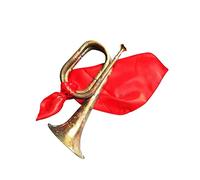 Scouting Trumpet Bugle with Mouthpiece Marching Bugle for Beginner Band Retro, 30.5x10.5 cm