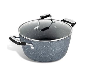 Scoville EXPERT Neverstick+ 24cm Stock Pot with Lid, 3.5L Capacity, Small Deep Non-Stick Cooking Pot for Stovetop, Suitable for All Hobs, Dishwasher Safe, PFOA Free, Ergonomic Handles, Aluminium, Grey