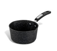 Scoville NEVERSTICK 16cm Milk Pan with Pouring Lips, Non Stick Milk Pan, 1.1L Capacity, Suitable for All Hobs Including Induction, Dishwasher Safe, PFOA Free, Non Toxic, Toughened Aluminium, Black