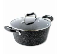 Scoville NEVERSTICK 24cm Stock Pot with Lid, Small Non-Stick Deep Cooking Pot, 3.5L, Suitable for All Hobs Including Induction, Cool Touch Handles, Dishwasher Safe, PFOA Free, Aluminium, Black