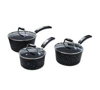 Scoville NEVERSTICK 3pcs Saucepan Set with Lids, Non Stick Saucepan Set, 16/18/20cm Saucepans, Suitable for All Hobs Including Induction, PFOA Free,