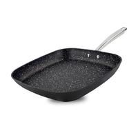 Scoville Performance NEVERSTICK+ 28cm Square Grill Pan, Non-Stick Griddle Pan, Suitable for All Hobs, Raised Ridges for Char-Grilling, Oven Safe Up to 260°C, PFOA Free, Aluminium, Black
