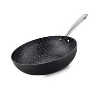 Scoville Performance NEVERSTICK+ 28cm Wok, Non-Stick Stir-Fry Pan, Suitable for All Hobs including Induction, Oven Safe Up to 260°C, Perfect for Rice & Noodle Dishes, Dishwasher Safe, Aluminium, Black
