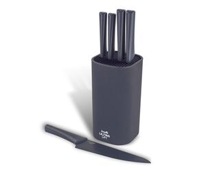 Scoville Ultra Lift 5 Piece Kitchen Knife Block Set, Non-Stick Stainless Steel Blades, 5 Types of Kitchen Knives, Ergonomic Handles, Universal Knife