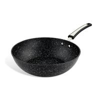 Scoville Xtra 28cm Wok Pan, Deep Non Stick Stir-Fry Pan, NEVERSTICK Coated, Suitable for All Hobs, Dishwasher Safe, Ergonomic Handle, PFOA Free, Toughened Aluminium, Black [Amazon Exclusive]