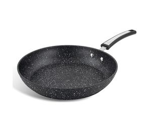 Scoville Xtra 30cm Frying Pan, Large Non Stick Frying Pan, NEVERSTICK Coated, Ergonomic Handle, Suitable for All Hobs, Dishwasher Safe, PFOA Free, Aluminium, Black [Amazon Exclusive]