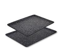 Scoville Xtra 35cm & 38cm Baking Tray Set, Set of 2 Non Stick Baking Trays, NEVERSTICK Coated, Medium & Large Oven Trays, Oven Safe to 260°C, Dishwasher Safe, PFOA Free, Aluminium, Black