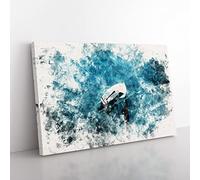 Scow Boat Out Sailing Watercolour Modern Canvas Wall Art Print Ready to Hang, Framed Picture for Living Room Bedroom Home Office Décor, 50x35 cm (20x14 Inch)