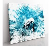 Scow Boat Out Sailing Watercolour Modern Canvas Wall Art Print Ready to Hang, Framed Picture for Living Room Bedroom Home Office Décor, 50x50 cm (20x20 Inch)