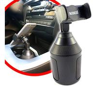scozzi Car Phone Holder Cup Mount Drink Drinks Mobile, 360° Rotatable, Universal e.g. compatible with Samsung S24 S23 S22 S21 A55 A54 A53 A35 for iPhone 15 14 13 12 11 XR FE Plus Ultra Max Lite Pro