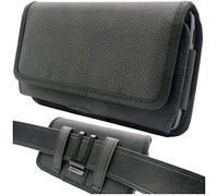 scozzi Mobile Phone Belt Pouch Holster (L) Nylon Loop Cover Case Cell Clip Universal eg compatible with Samsung S24 S23 S22 S21 A55 A54 A35 for iPhone 15 14 13 12 11 XR FE Plus Ultra Mini Lite Pro