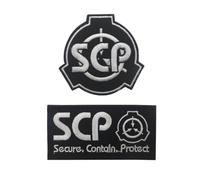 SCP Foundation Patch，Special Containment Procedures Foundation 3D Logo ，Tactical Military Patches，Hook and Loop Tactics Morale Embroidered Applique (2pcs Black)