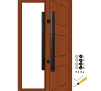 Scpantkend Modern Door Handles Interior Barn Door Handles Push Pull for Door,Modern Square Entry Door Handle,Shower Gate Handles Stainless Steel,Double Sided Design(Black,Length 50cm(20inch))