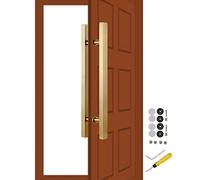 Scpantkend Modern Door Handles Interior Barn Door Handles Push Pull for Door,Modern Square Entry Door Handle,Shower Gate Handles Stainless Steel,Double Sided Design(Gold,Length 50cm(20inch))