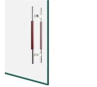 Scpantkend Modern Round Push Pull Door Handle with Fittings,Stainless Steel Sliding Glass Door Handle for Exterior Interior, Model, Hotel Entry Office Home(Silver,100cm/39.4in)