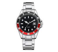 Scpink Men's Military Stainless Steel Date Sports Quartz Simulation Wrist Watch Date Display 24 cm red