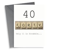 Scrabble 40th birthday card only 11 in Scrabble