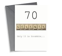 Scrabble 70th Birthday card only 13 in Scrabble