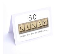 Scrabble Birthday Cards (50th Birthday Card)
