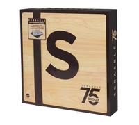 Scrabble Board Game, Premium 75th Anniversary Edition, English Version, Family Board Game for Kids and Adults, Rotating Wooden Board, Wooden Letter Tiles, Two Ways to Play, 2-4 Players, HPK85