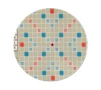 Scrabble Board Print Round Mouse Pad Mouse Mat Non-Slip Rubber Base Mousepad for Computer Office Home