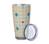 Scrabble Board Print Tumbler 20 Oz with Lid and Straw Stainless Steel Coffee Cup Insulated Travel Mug for Women Men