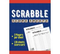 Scrabble Score Book: Large 8.5 x 11 | 136 Score Sheets for 2 Players | Game Record Keeping Notebook