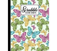 Scrabble Score Sheet: Butterflies Scrabble Score Sheet, Scrabble Game Record book For up to 4 Players, Scrabble Game Sheets For Board Game Words Building, 121 Pages, Size 8" x 10"