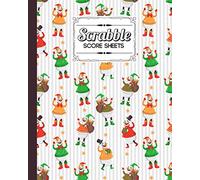 Scrabble Score Sheet: Merry Christmas Scrabble Score Sheet, Scrabble Game Record book For up to 4 Players, Scrabble Game Sheets For Board Game Words Building, 121 Pages, Size 8" x 10"