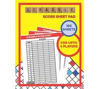 Scrabble Score Sheets Pad - 100 Score Sheets - For Upto 4 Players