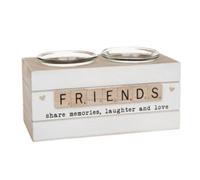 Scrabble Sentiments Double Tea Light Candle Holder - Friends