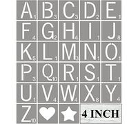 Scrabble Tile Letter Stencils 4 Inch - 28 Pack Scrabble Style Alphabet Stencil Templates for Painting on Wood, Reusable Plastic Stencils for Crafts Making & Wall Art Decorations