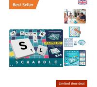 Scrabble UK Edition: Engaging Word Game for Families with Goal Card Challenges