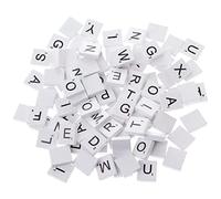 Scrabbles Pieces, 【100pcs】 white wood chips diy English alphabet puzzle literacy squares baby intellectual development wood chips【white】