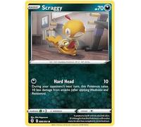 Scraggy 098/203 Common Pokemon Card (SWSH Evolving Skies) + 1x TitanCards® Toploader