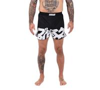 Scramble BAKA MMA Fight Shorts- Black & White. Grappling Training Gym Shorts for Men, Suitable for : BJJ, Muay Thai, Boxing, Kick Boxing, Running & Gym. Martial Arts Workout Clothing- M
